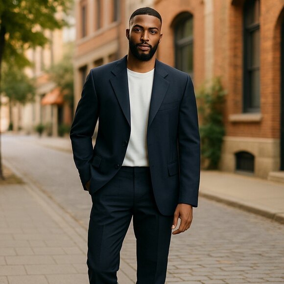 Banana Republic Men's Wool Blazer 42R | Made in Italy Black Sport Coat Jacket - Picture 2 of 9